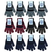 12 Pair Of Mens Womens Stretchy and Warm Assorted Design Winter Gloves