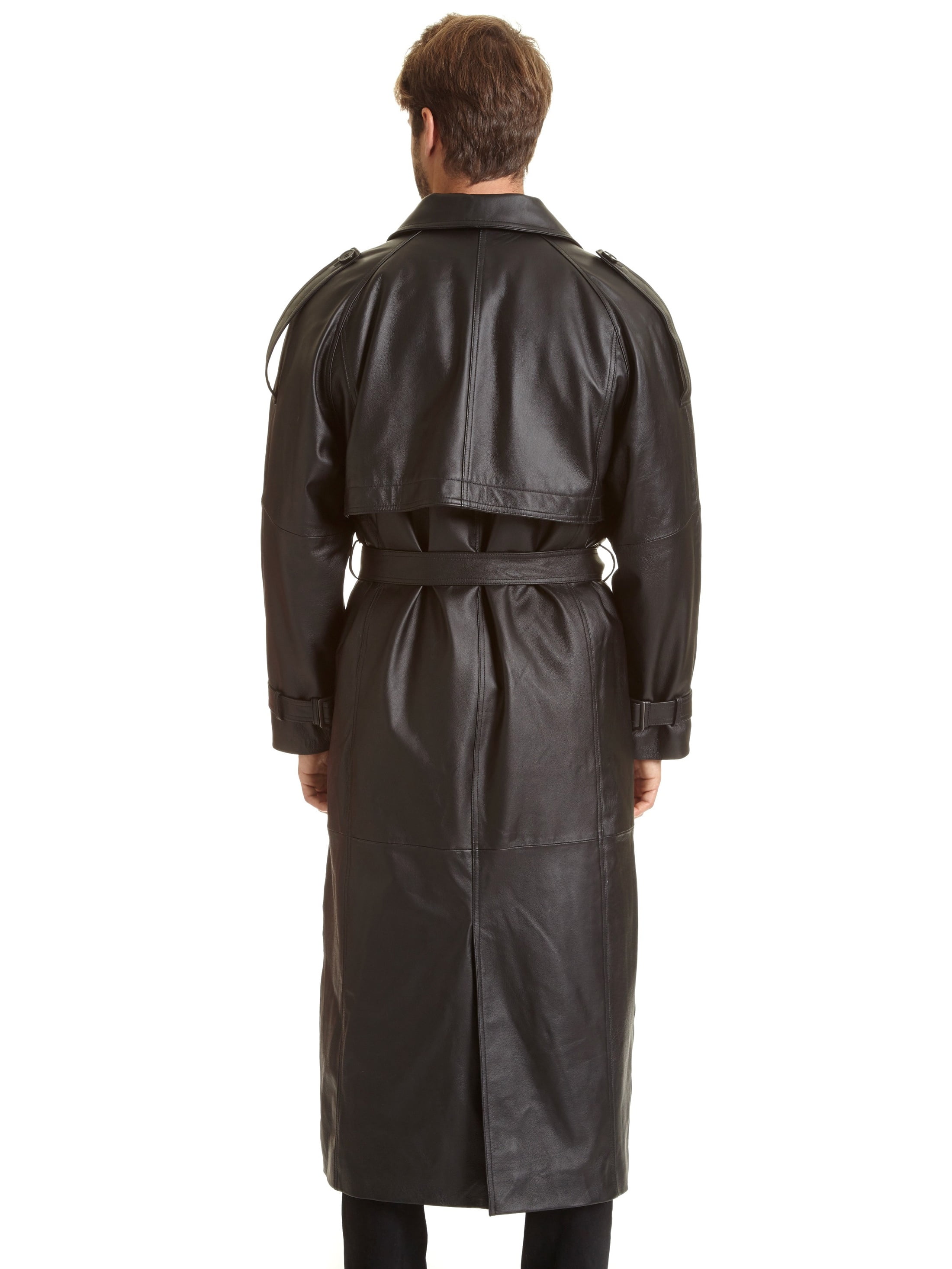 excelled men s big leather trench coat black x large tall