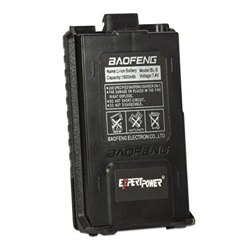 expertpower baofeng standard battery (model: bl-5, 1800 mah, black)