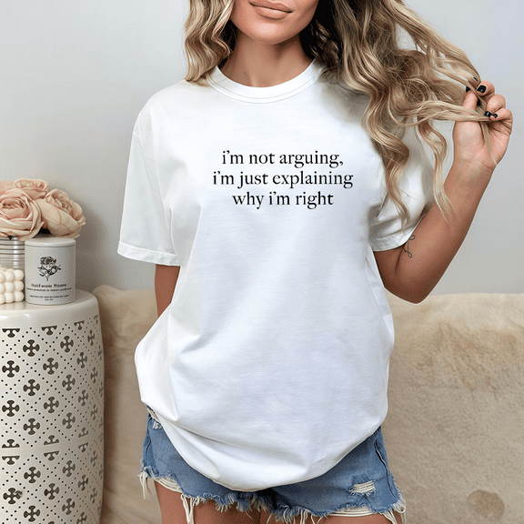 "explaining" letter graphic text printed T-shirt top round neck short sleeve comfortable Casual White S-5XL