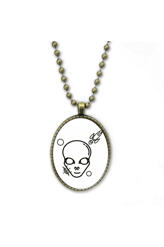 exploration landing extraterrestrial planets necklace vintage chain bead pendant jewelry collection