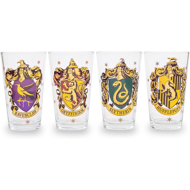 explore the wizarding world hogwarts house pint glasses