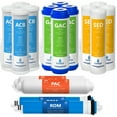 thumbnail image 1 of express water 2-year 5-stage reverse osmosis replacement filter set 16 total water filter cartridges carbon sediment gac inline quick connect w/ 100 gpd membrane, 1 of 8