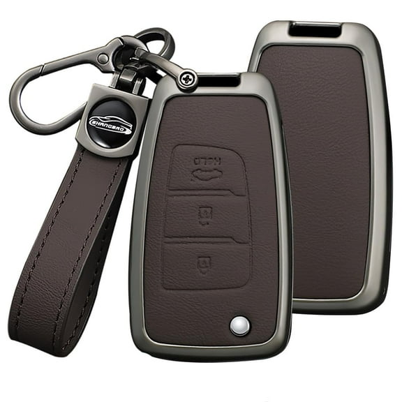 ey Fob Cover Compatible with Hyundai Elantra Solaris 2 Tucson I30 I35 I40 Ix35 Kona Genesis Santa Fe Azera Verna Accent Celesta Sonata Key Leather & Alloy Key Cover-A Keychain