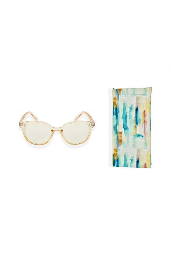 Adult Blue Light Blocking Glasses with Blue Eco Friendly Case for Women