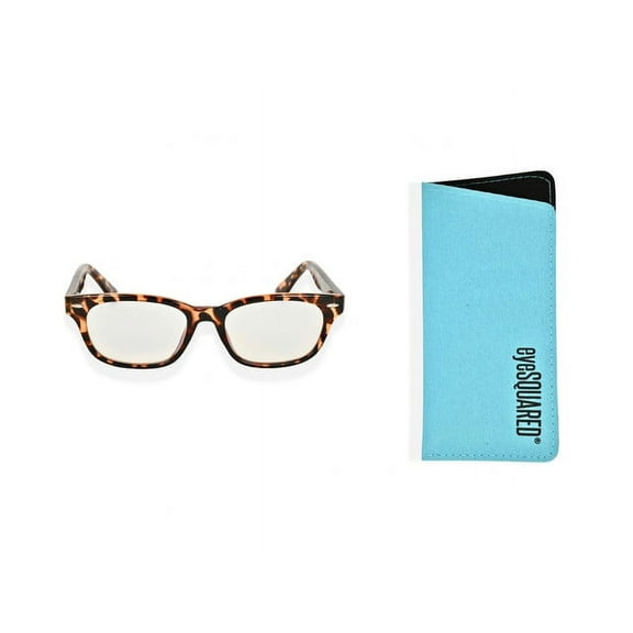 eyeSQUARED Adult Tortoise Frame Blue Light Blocking Glasses with Blue Eco Friendly Case