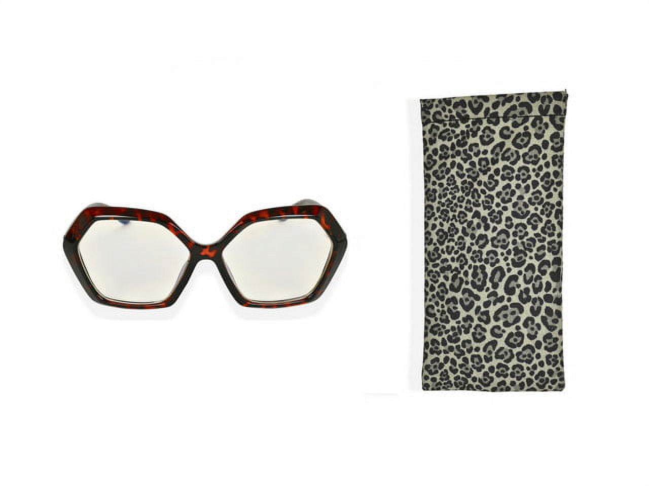 eyeSQUARED Adult Tortoiseshell Blue Light Blocking Glasses with Leopard Print Eco Friendly Case