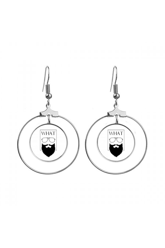 eyeglasses beard problem man earrings dangle hoop jewelry drop circle