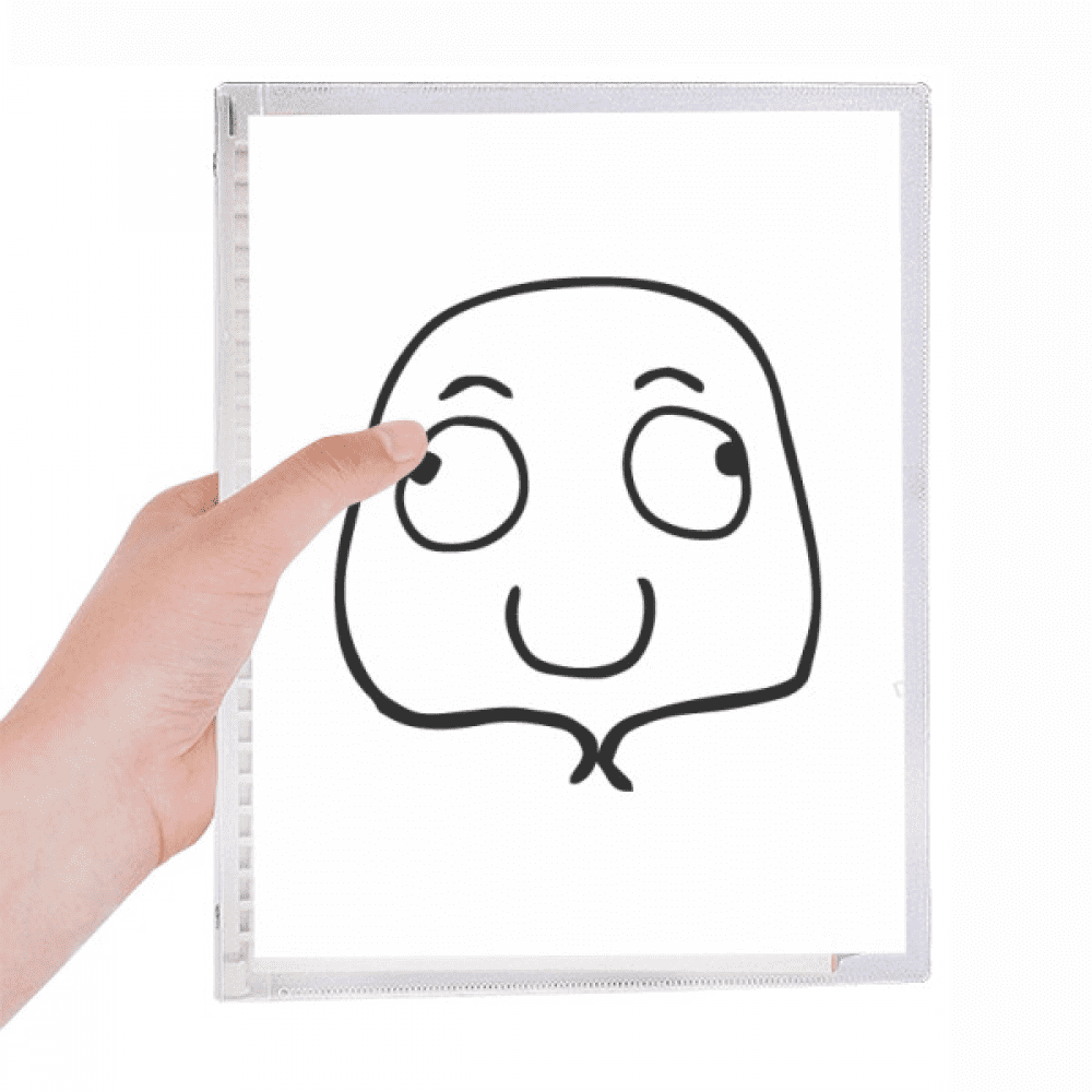 eyes look both sides black happy notebook loose diary refillable journal statiry