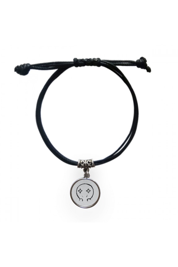 eyes shining black expression happy bracelet leather wristband black jewelry