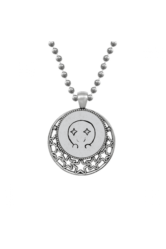 eyes shining expression fcartoon necklaces pendant retro moon stars jewelry