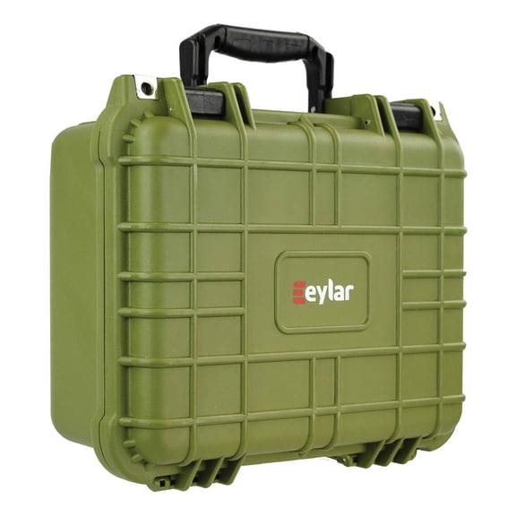 eylar SA00001 Standard Waterproof and Shockproof Gear Hard Case with Foam Insert (Green), SA00001-GRN