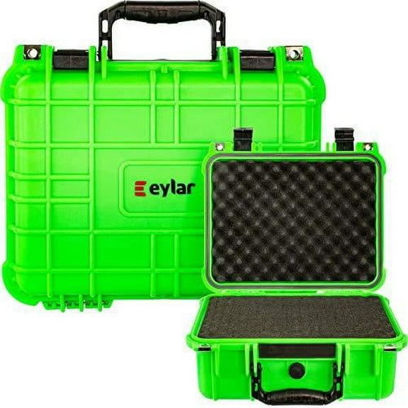 eylar protective gear and camera hard case water & shock proof with foam 13.37 inch 11.62 inch 6 inch neon green