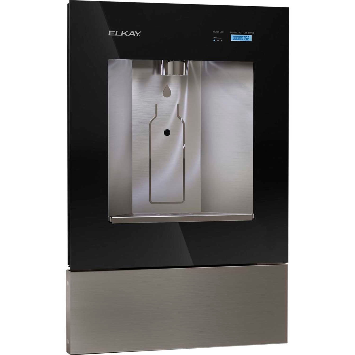 Midnight Black Stainless Steel Built-in Filtered Water Dispenser