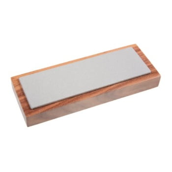 eze-lap 62m 2 by 6 medium diamond stone on a walnut pedestal