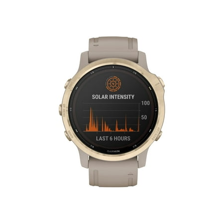 Garmin - fēnix 6S Pro Solar GPS Smartwatch 30mm Stainless Steel - Light Gold