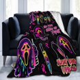 thumbnail image 1 of face Blanket No You Hang Up Horror Movie Character Blanket Gift Serial Killers Blanket Spooky Season Couch Bed Sofa Soft Lightweight Warm Cozy Flannel Fleece Bed Blanket (Black, ) Black, 1 of 7
