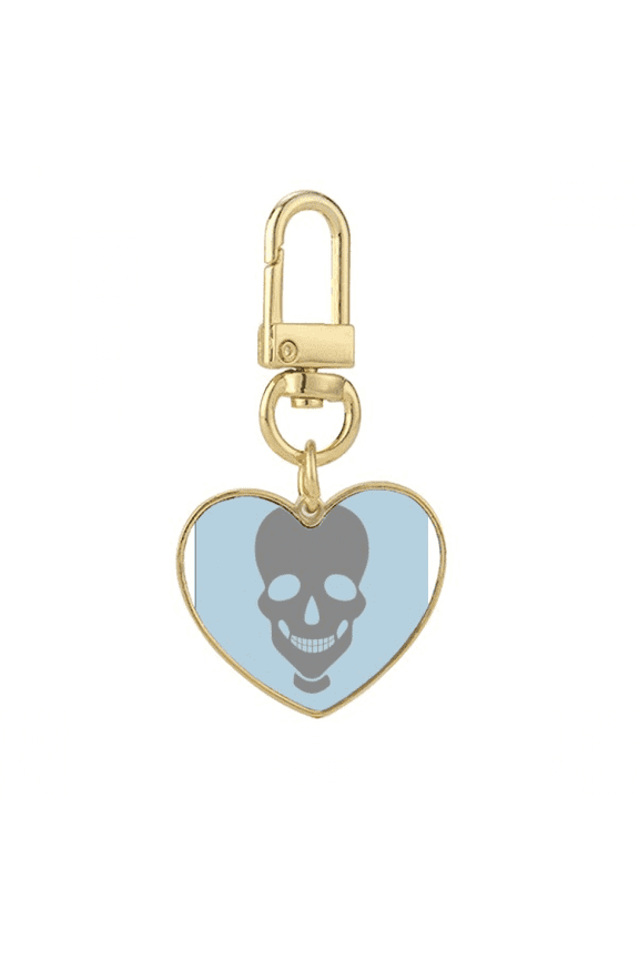 faces skeletons sling fgold heart keychain metal keyring holder