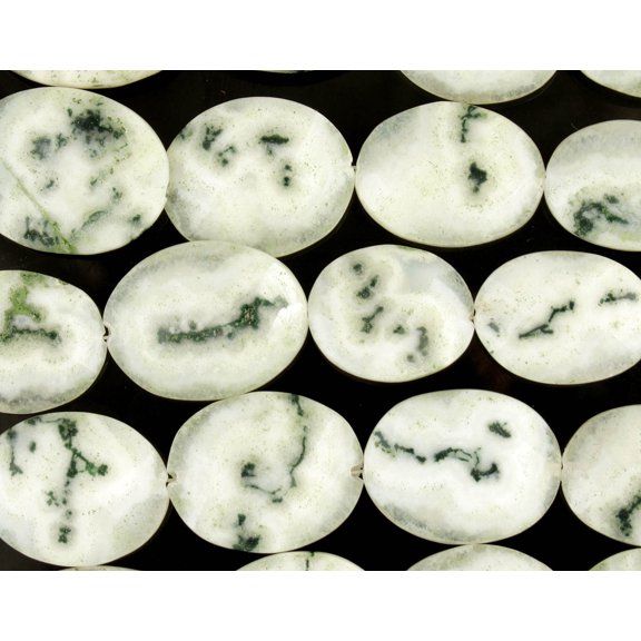 faceted Moss Agate Ovals
