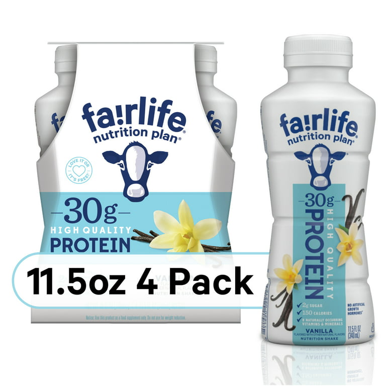 fairlife Nutrition Plan Drink, Vanilla, 30g Protein, 11.5 fl oz, 4