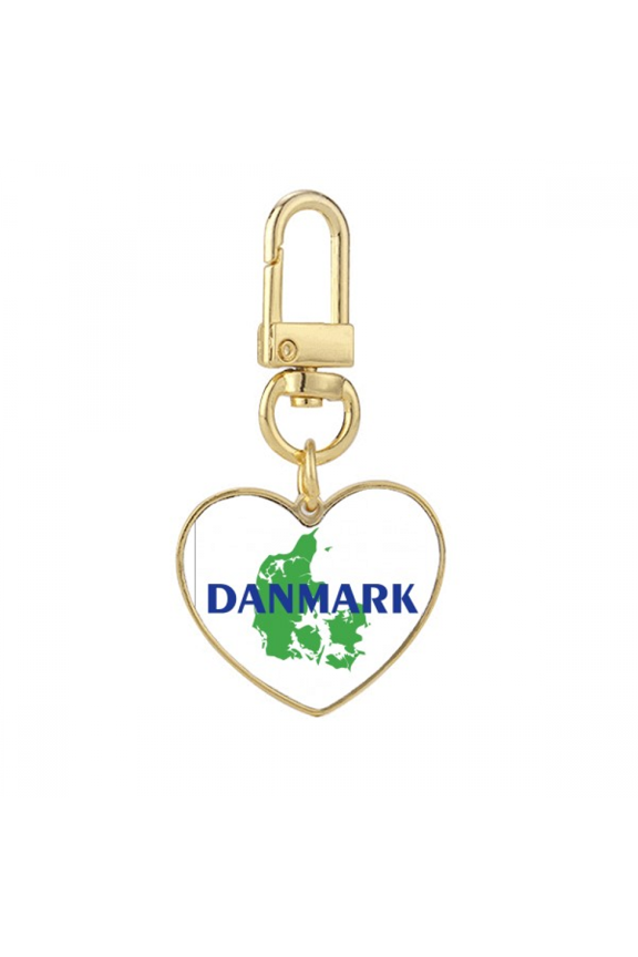 fairy tales euan maps denmark Gold Heart Keychain Metal Keyring Holder