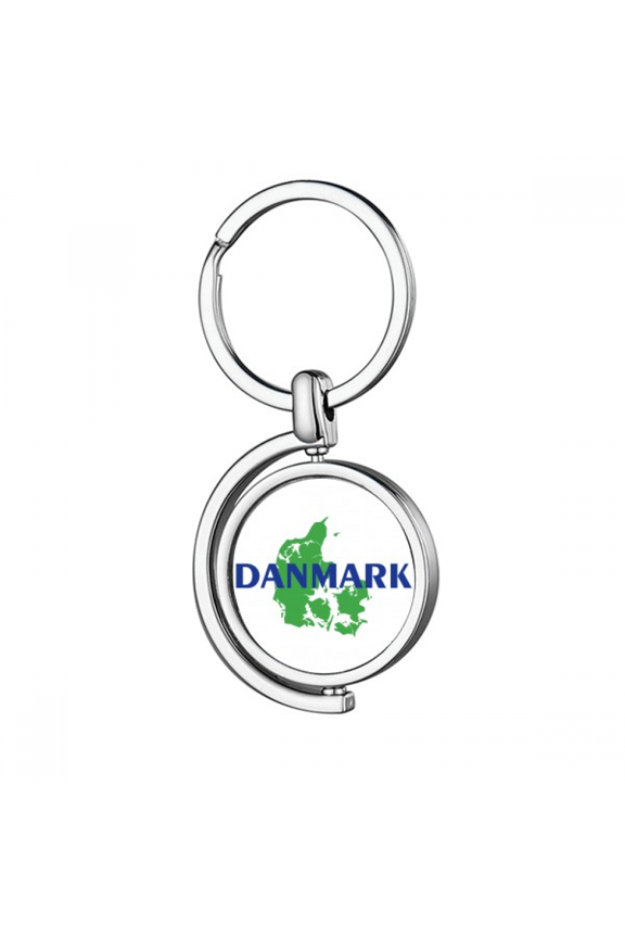 fairy tales euan maps denmark Rotating Keychain Metal Keyring Holder