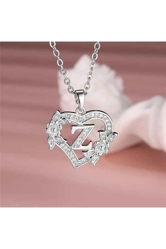 faith faith faith 1pc Elegant Heart Letter Necklace A-Z Initials Pendant Necklace First Name Last Name Necklace Romantic Promise Necklace Lucky Necklace Fashion Jewelry for Men And Women Suitable for
