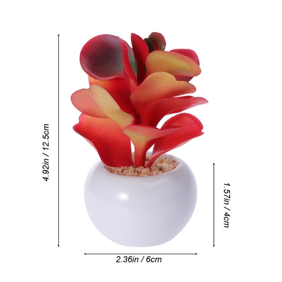 fake succulent 4pcs Mini Decorative Faux Succulent Artificial Succulent Fake Simulation Plants with White Pots (Multicolor)