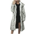 thumbnail image 1 of fall jackets for women 2025,White Faux Fur Winter Long Soft Coat Women's Warm Fur Jacket Overcoat Topcoat Outerwear, 1 of 6