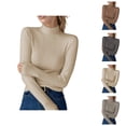 thumbnail image 1 of fall sweaters for women Women's Pullover Sweater Winter Knit Soft Comfortable Turtleneck Long Sleeve Slim Fit Warm Casual Blouse for Fall and Cold Weather, 1 of 1