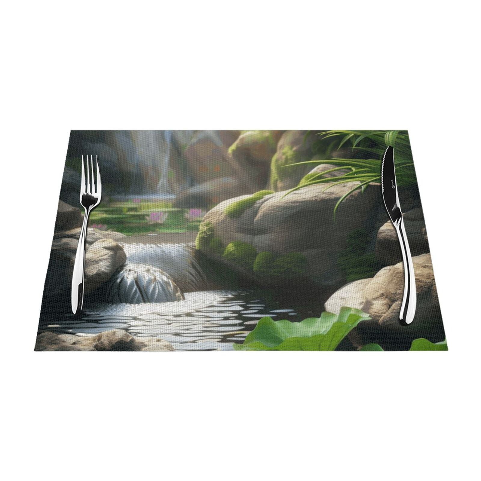 falling on the water Table mat can be wiped, dinner mat set, felt can