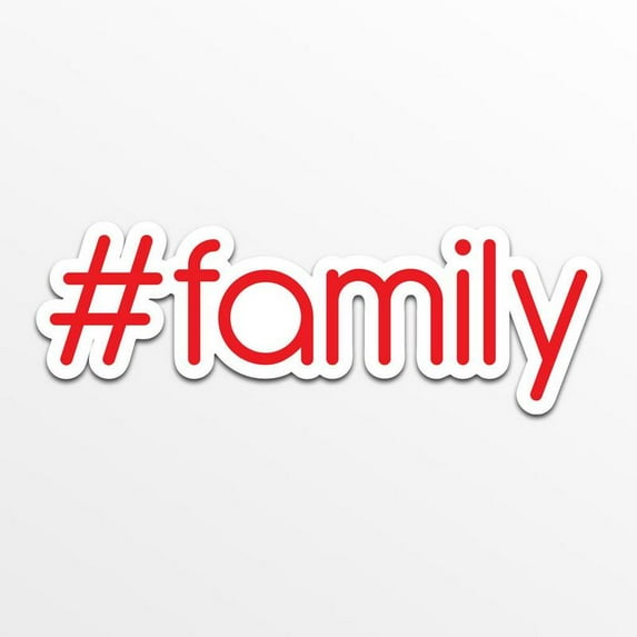 #family Hashtag (2 Pack) Vinyl Decal Sticker | Cars Trucks Vans SUVs Windows Walls Cups Laptops | Full Color Printed | 2 - 5.5 Inch Decals | KCD2210