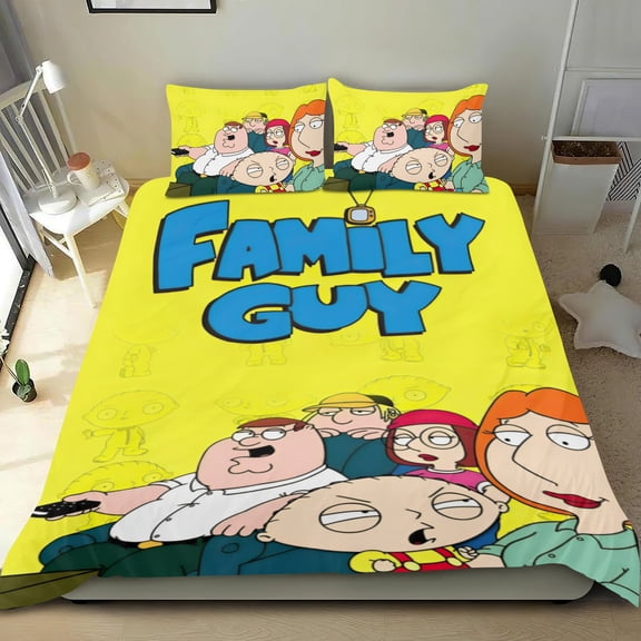 family guy Themed Bed Sheet Set Three Piece Set 36x75 In ches Comfortable And Skin Friendly Unique Design Creating A Star Studded Night Home Gifts For Family Friends fans