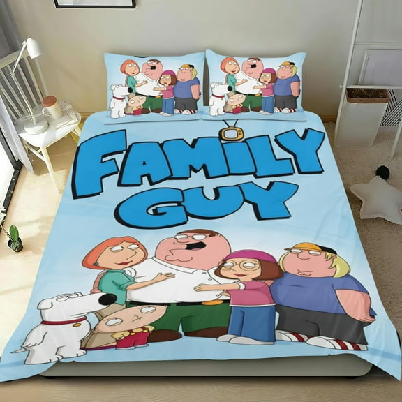 family guy Themed Bed Sheet Set Three Piece Set 36x75 In ches Comfortable And Skin Friendly Unique Design Creating A Star Studded Night Home Gifts For Family Friends fans