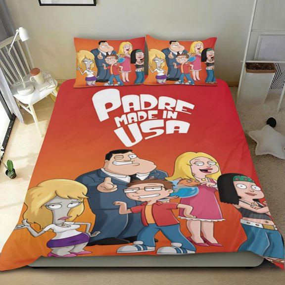family guy Themed Bed Sheet Set Three Piece Set 36x75 In ches Comfortable And Skin Friendly Unique Design Creating A Star Studded Night Home Gifts For Family Friends fans