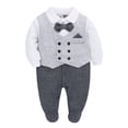 thumbnail image 1 of famuka 0-12 Months Baby Boy Formal Bodysuit One Piece Gentleman Romper, 1 of 10