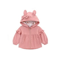 famuka Baby Girl Rabbit Trench Coat Toddler Hooded Jackets Ruffled Outerwear