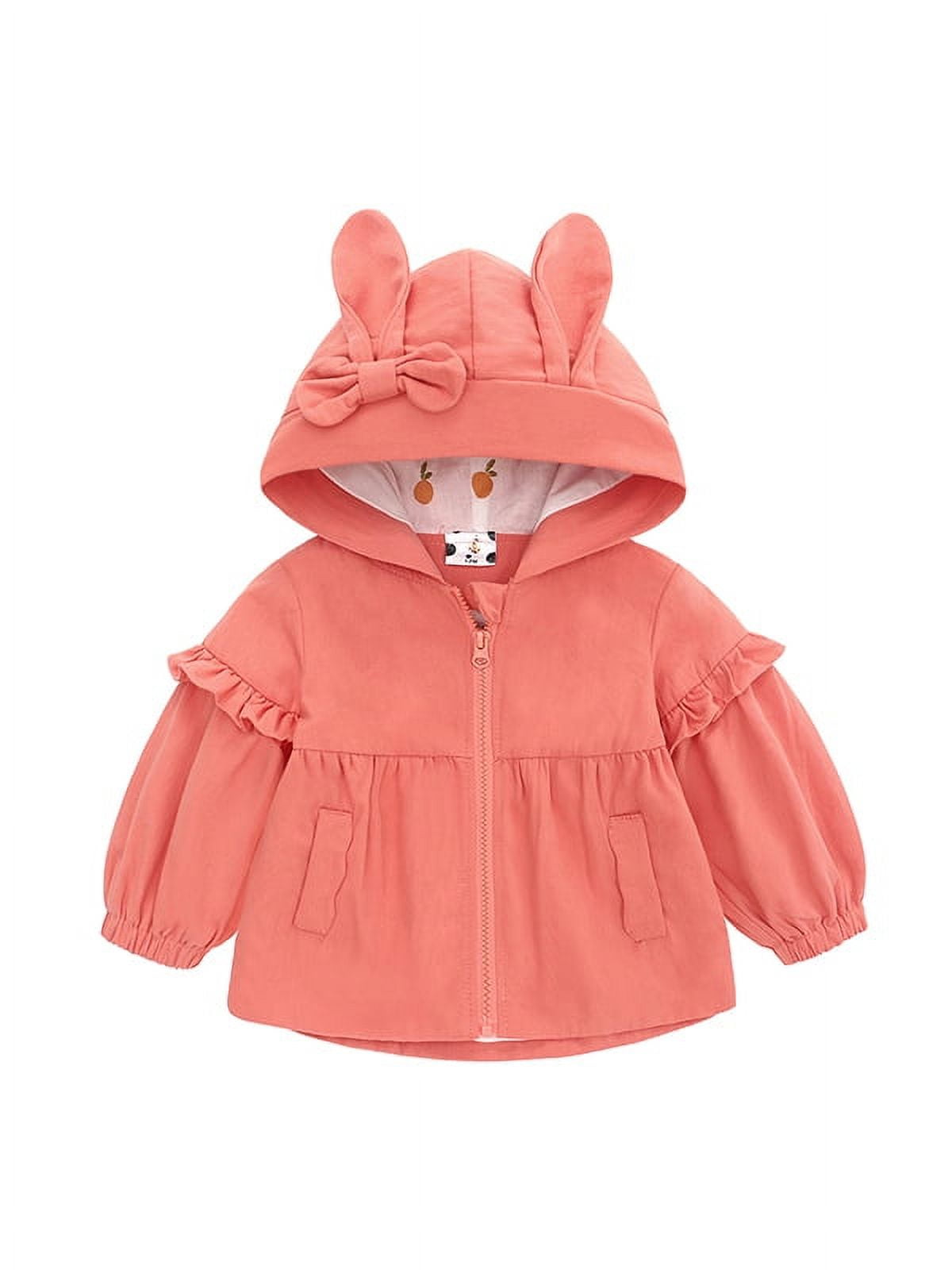 Manteau Bébé Fille Famuka - Style Lapin - Coupe-Vent En Coton - Lavable En Machine - Taille Petit