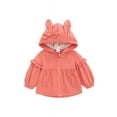 thumbnail image 1 of famuka Baby Girl Rabbit Trench Coat Toddler Hooded Jackets Ruffled Outerwear, 1 of 8