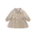 thumbnail image 1 of famuka Baby Girl Trench Coat Dress Toddlers Spring Fall Button Down Jacket with Tulle, 1 of 10