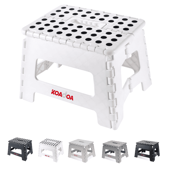 famuka Folding Step Stool 9 Inch Portable Plastic Non-Slip Footstool for Adults Holds Up to 330 lbs