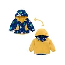 famuka Toddler Reversible Jacket Little Boy Girl Hooded Windbreaker Casual Outerwear