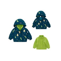 famuka Toddlers 3 in 1 Jacket 2PCS Boys Girls Hooded Windbreaker Outerwear Little Kid Fleece Coat