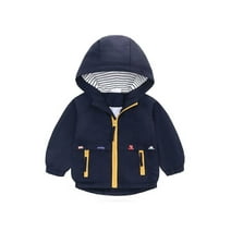 famuka Toddlers Windbreaker Jacket Little Boy Hooded Coat Casual Outerwear
