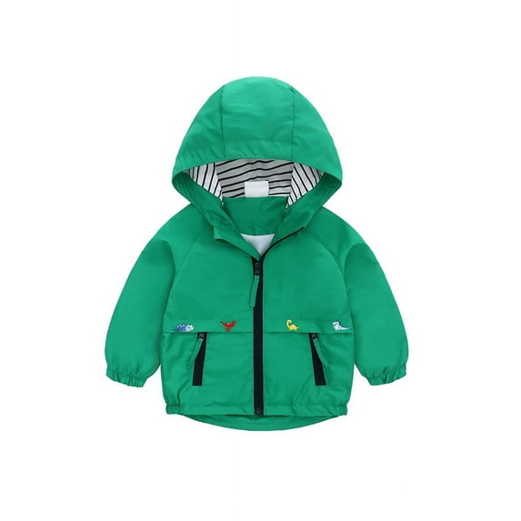 famuka Toddlers Windbreaker Jacket Little Boy Hooded Coat Casual Outerwear