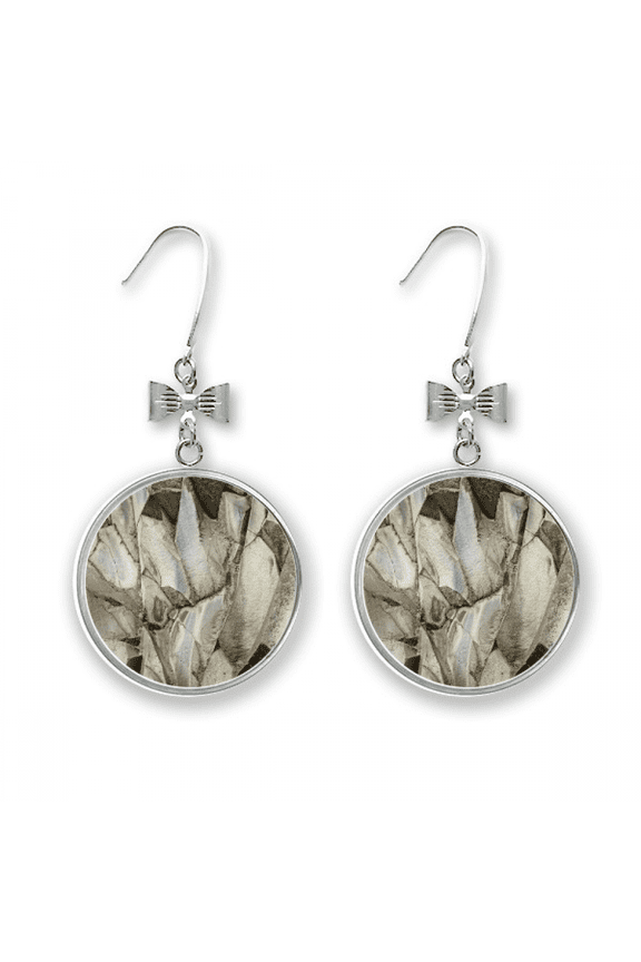 fancy st color texture crackles bow earrings drop stud pierced hook