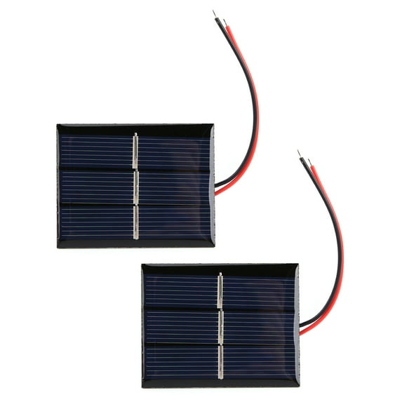 fankhu 1.5V Solar Panel with Wire Mini Solar System DIY for Battery Charger (2pcs)