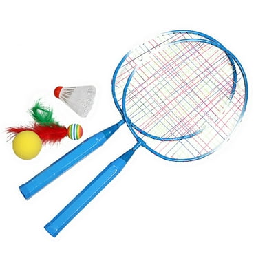 fankhu 1 Pair Kid Badminton Rackets Racquet Sports Set with 3 Badminton Balls (Bule)