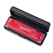 fankhu 10 Hole 20 Tone Harmonica Portable Harmonica Adults Children Gift (Red)