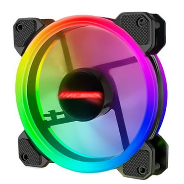fankhu 12cm RGB Small 6 Pin Quiet Desktop PC Case Cooling Fan (1 Fan)